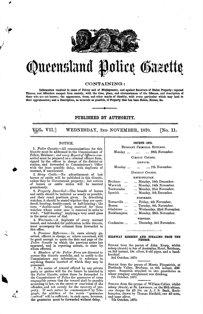 Queensland Police Gazette