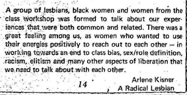 Lavender Menace Excerpt from Women Coming Together With Women, 1970 