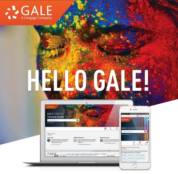 Image of the new Gale experience on laptop and mobile