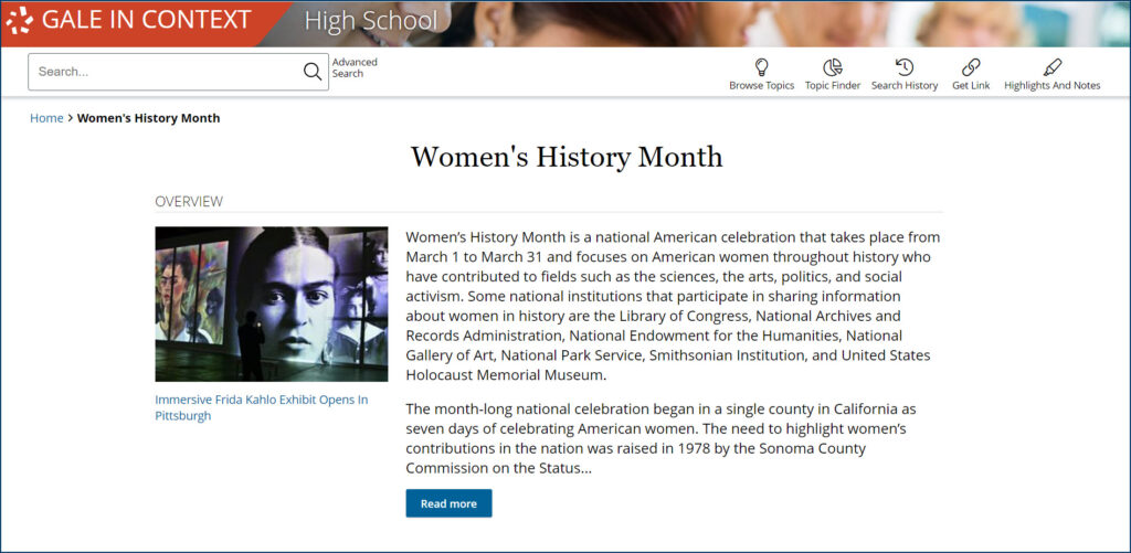 Bring Women's History Month to the Classroom, Gale Blog: Library &  Educator News